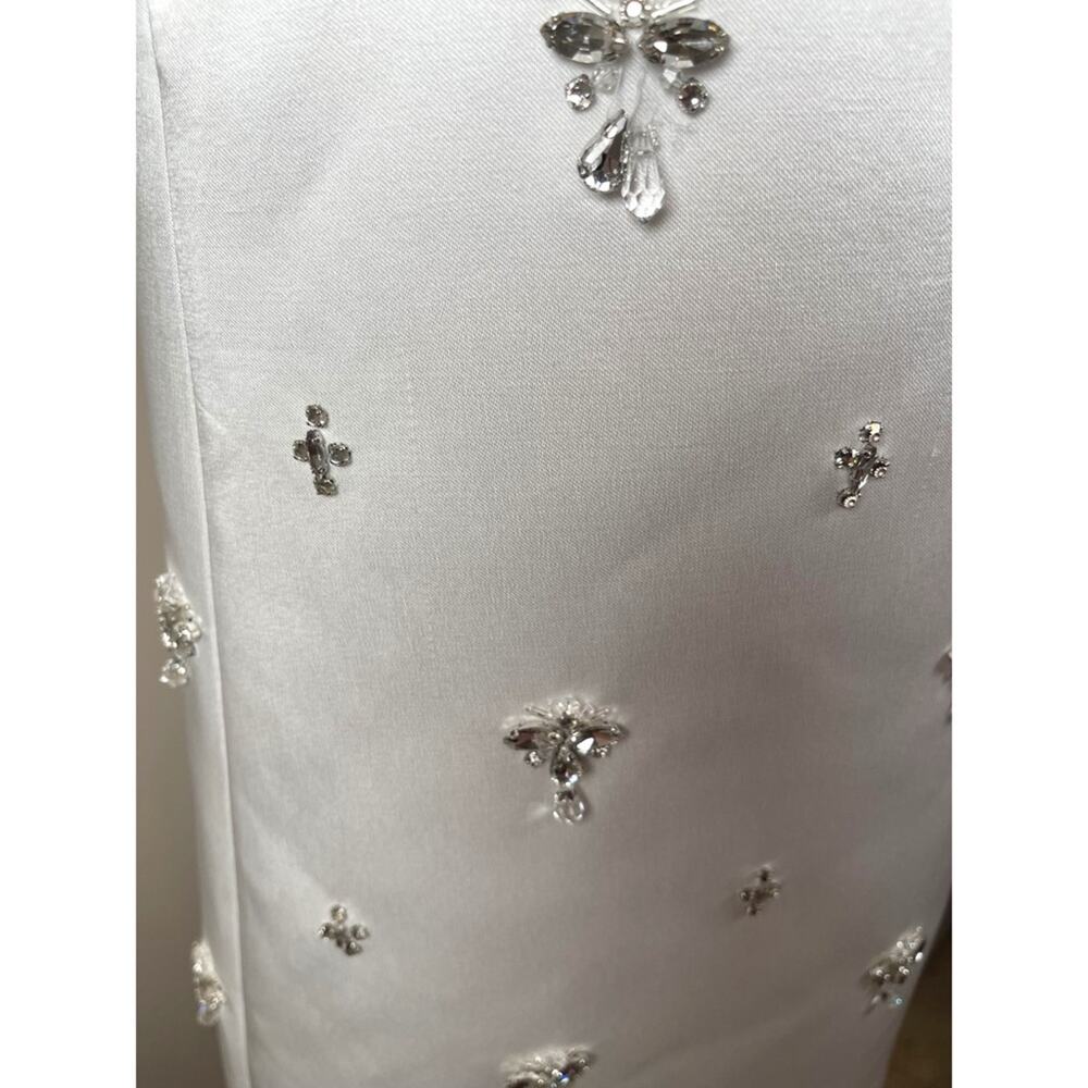 RETROFETE Tylee Crystal Embellished Satin White Mini Dress Size XS - Picture 7 of 16
